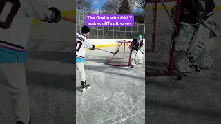 That Goalie who ONLY makes the difficult saves 😂 #hockey #pavelbarber