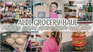 WEEKLY ALDI GROCERY HAUL | MEAL PREP LUNCH FOR THE WEEK | FAMILY OF 6 | FRIDGE + PANTRY RESTOCK