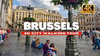 🇧🇪 BRUSSELS BELGIUM WALKING TOUR - HISTORIC CENTRE [ 4K HDR - 60fps ]