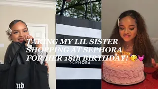 i TAKE MY LITTLE SISTER ON A SURPRISE SEPHORA SHOPPING SPREE FOR HER BIRTHDAY 🥳💅✨ | SEPHORA HAUL