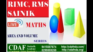 Live classes for MATHS( SURFACE AREA  AND VOLUME) for sainik school ,RIMC, RMS in lucknow