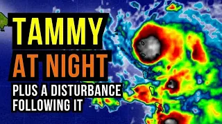 Night falls on Hurricane Tammy...