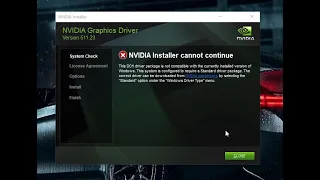 DCH Driver package is not compatible with the Currently Installed version of Windows. FIX IT.