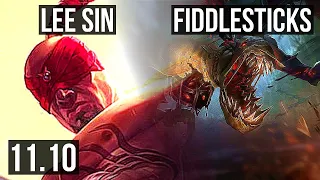 LEE SIN vs FIDDLESTICKS (JUNGLE) | 6/0/3, 2.0M mastery, 1100+ games, Dominating | KR Master | v11.10