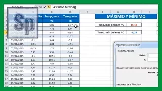 Excel - Encontrar valores máximo y mínimo de un rango de celdas. Tutorial en español HD