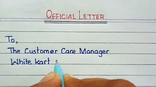 Write a complaint letter to Manager | Official letter | Letter writing in English | Formal letter