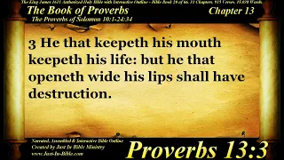 Bible Book #20 - Proverbs Chapter 13 - The Holy Bible KJV Read Along Audio/Video/Text