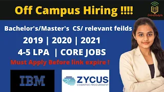 IBM MASS OFF- CAMPUS HIRING | IBM Golden Opportuntiy | ZYCUS hiring | 2019, 2020, 2021