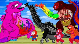 GODZILLA Pregnant Rainbow Kong: BRACHIOSAURUS verse Ghidorah, Hedorah WhoWillWin?EVOLUTION Animation