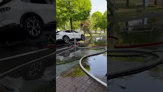 Pożar samochodu elektrycznego w Gdańsku. Ford Mustang Mach-E