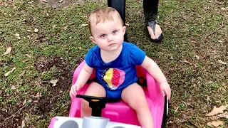 Baby Ayla drives to the park!