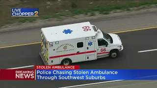 Police follow stolen ambulance through southwest suburbs