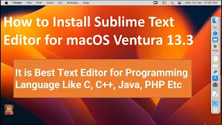 How to Install Sublime Text Editor for macOS Ventura 13.3 !! Best for Programming !!