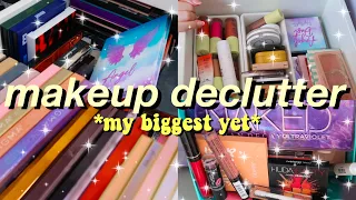 DECLUTTERING MY ENTIRE MAKEUP COLLECTION 2023 | realistic makeup collection declutter