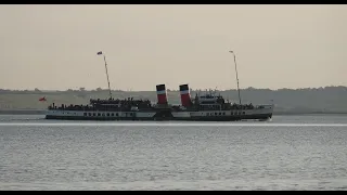 Paddle steamer on the Thames - Waverley sailing by