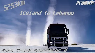 ETS2 Longest Delivery Iceland to Lebanon . (ProMods 2.60 and Middle-East Add-on)