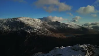 Snowdonia. Snowdon in winter via Pyg track and Miners track