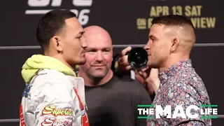 UFC 236 Press Conference: Max Holloway vs. Dustin Poirier Face Off