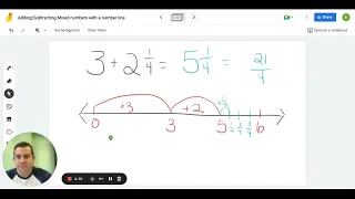 Adding Subtracting Mixed numbers with a number line