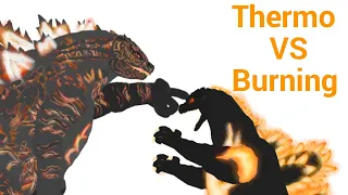thermo Godzilla vs Burning Godzilla | very epic battle (no lie)