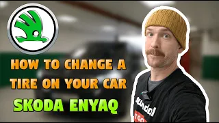 How to change a tire | Electric SKODA ENYAQ | 4K