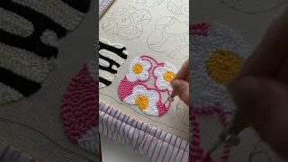 Make punch needle coaster with me 🫶💗🍄🌸