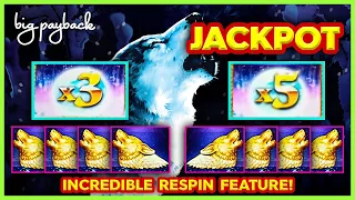 JACKPOT HANDPAY, INCREDIBLE! Wonder 4 Boost Gold Timber Wolf Gold Slot - WINNING CONTINUES!