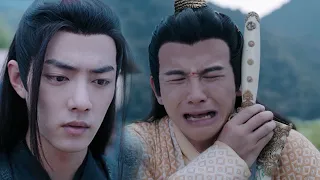 Jinling held his father's sword and cried like a bun. Weiying blamed himself