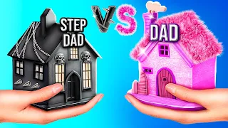 Dad VS Step Dad! We Build a Tiny House on Back Yard!