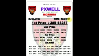 PXWELL LIVE 12:30 PM 29/08/2023 SINGAPORE LOTTERY PXWELL MORNING LIVE TODAY RESULT