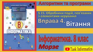 § 15. Вправа 4. Вітання | 8 клас | Морзе