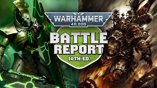 NEW Necrons vs Chaos Space Marines Warhammer 40k 10th Edition Battle Report Ep 96