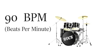 90 BPM Simple Rock Drum Beat (Straight Beat - Drum Loop Track 90 Beats Per Minute)