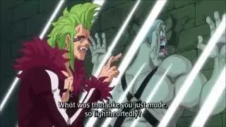 Bartolomeo defends Luffy using his power