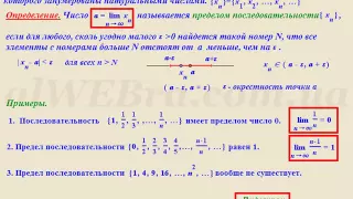 Видеоурок "Предел последовательности"