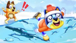 Oh no, Bluey ha vuelto | Bluey va a patinar sobre hielo | Juega Seguro | Bluey Dolls