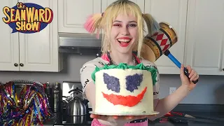 THE JOKER - Harley Quinn Makes a Joker Cake! The Sean Ward Show