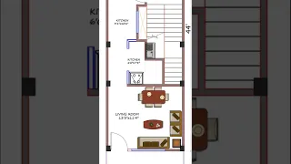 14 x 44 House Plan with parking | download www.gharkaplan.com