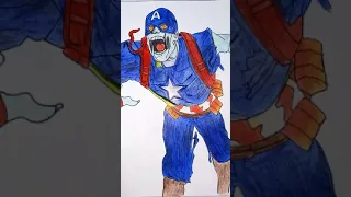 What If zombie Captain America colours drawing #short #video #artverse_65 #marvel #avengers