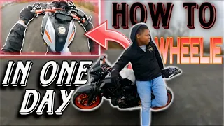 How To Wheelie A MT07 Or ANY Motorcycle / Dirtbike In ONE DAY !