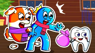 RAINBOW FRIENDS: My TEETH, Please DON'T LEAVE BLUE! | Cartoon Animation