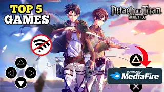 TOP 5 OFFLINE HIGH GRAPHICS ATTACK ON TITAN GAMES FOR ANDROID IN 2021||CONSOLE LIKE GAMES