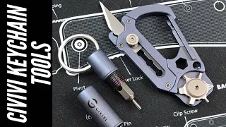 Civivi Polymorph Carabiner + Key Bit Keychain Tools - Everyday Carry Driver, Blade, and More