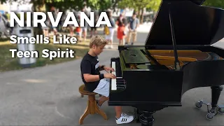 NIRVANA Smells Like Teen Spirit - Street Piano Performance by David Leon Piano in Public