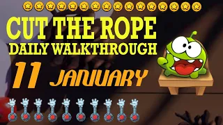 Cut The Rope Daily January 11 | #walkthrough  | #10stars | #solution