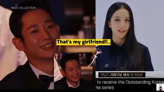 Jung Hae-In being so proud for his rumored girlfriend “Jisoo” for winning the Best Actress Award!