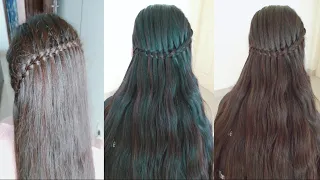 Easy way to make SCISSORS  WATERFALL BRAID or PULL THROUGH BRAID | Payal Gupta |