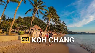 4K HDR Thailand Walking Tours | Koh Chang White Sand Beach