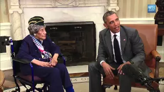 Obama Meets America's Oldest Veteran -110 Year Old Emma Didlake
