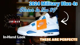 THESE ARE PERFECT!!! 2024 Military Blue 4s In-Hand